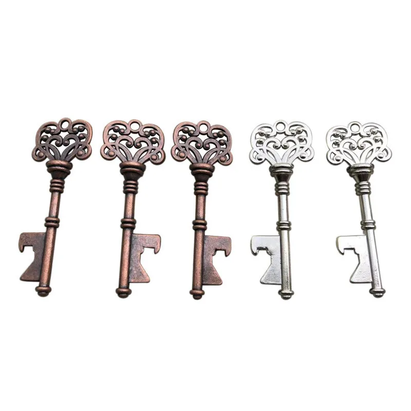 

50 Pcs/Lot Key Bottle Opener Skeleton Wine Opener Wedding Gifts for Guests Rustic Wedding Party Favors Souvenir Gifts