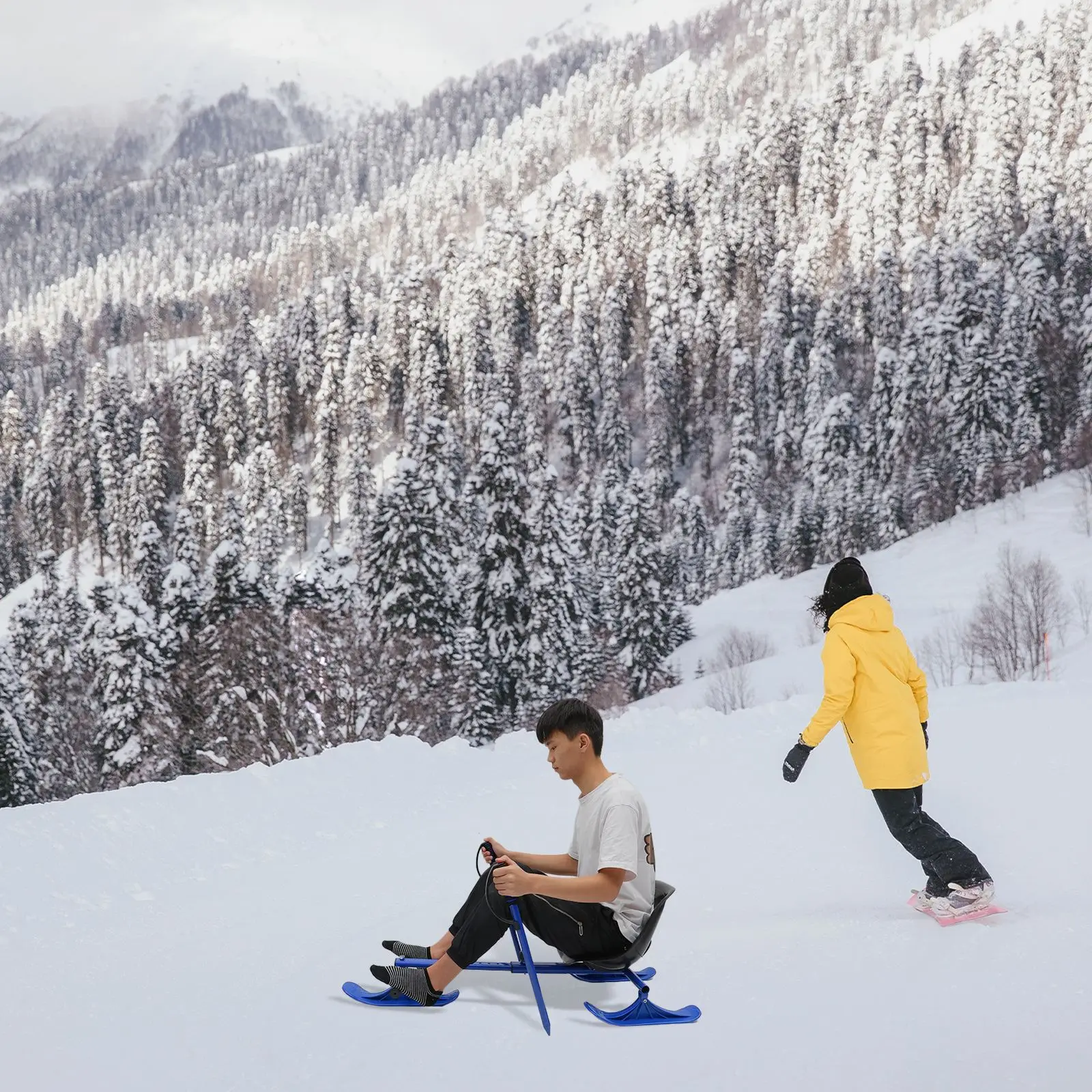 Детские и взрослые лыжные Санки зимние уличные спортивные вечеринки толстые