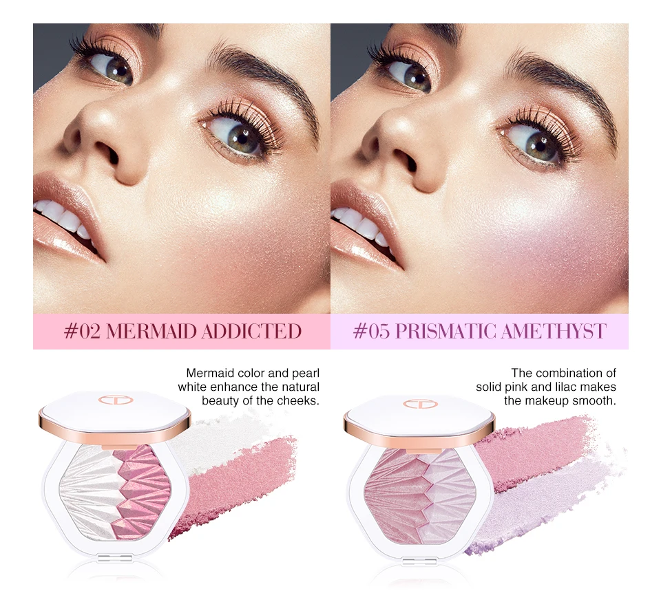 O. TWO. O хайлайтер для лица раковина пудры палитра мерцающий макияжа светящаяся