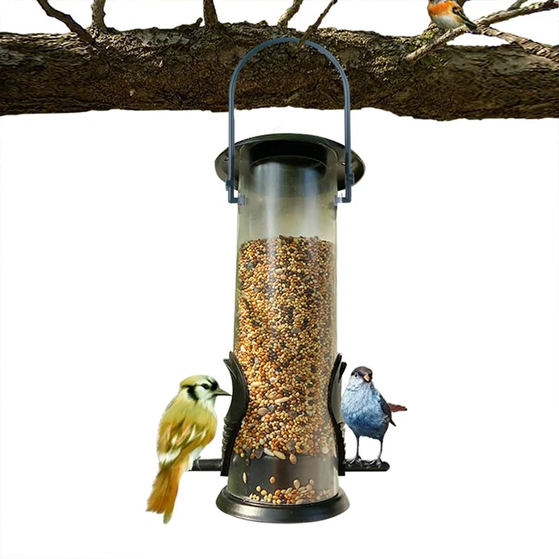 

Portable Bird Feeder Outdoor Feeding Wild Birds Cage Hanging Garden Plastic Multi-Purpose Birds Food Dispenser Feeders