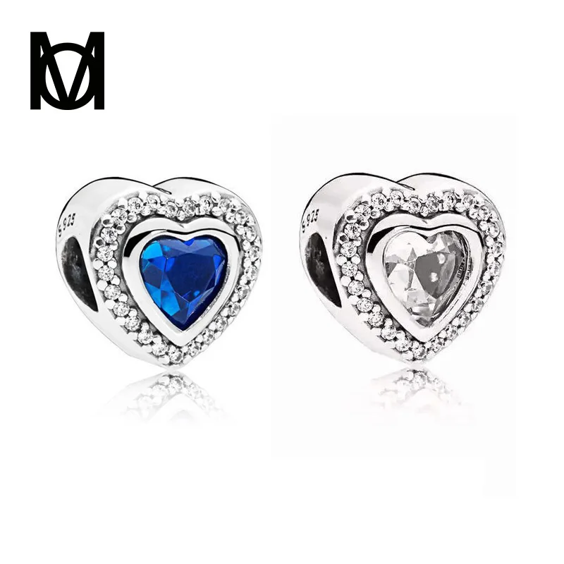 Любовь s925 Подвески серебряного цвета с Стразы подходят оригинальный браслет