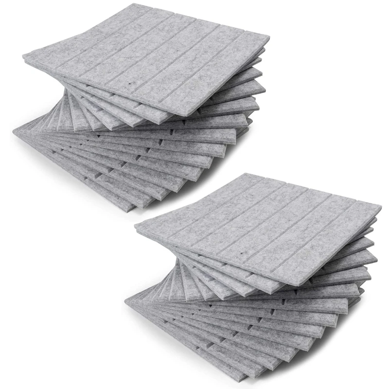 

Quality 24 Pcs Sound-Absorbing Panels Sound Insulation Pads,Echo Bass Isolation,Used For Wall Decoration And Acoustic Treatment