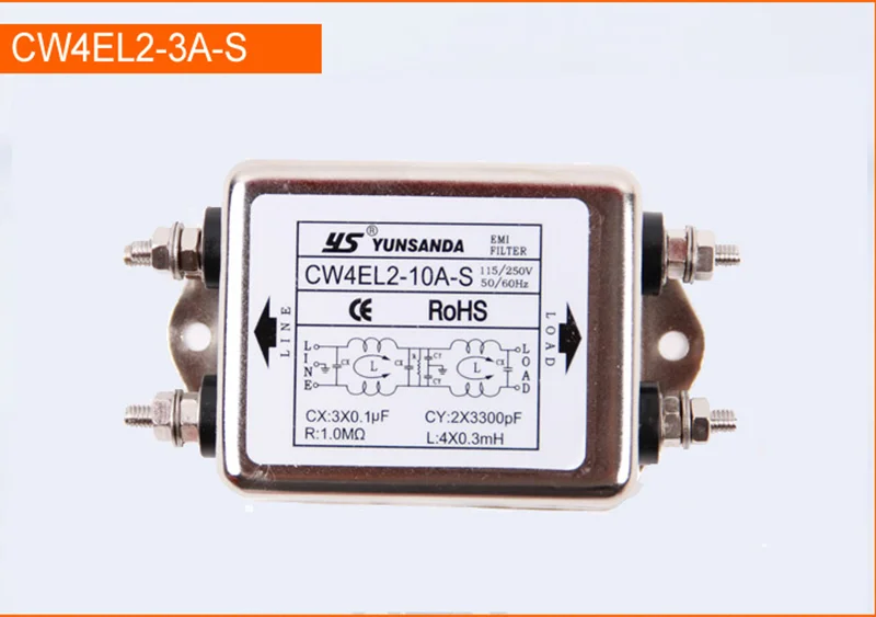 EMI сетевой фильтр CW4-20A/6A/10A/3A/30A-T Тип вставки 220 В