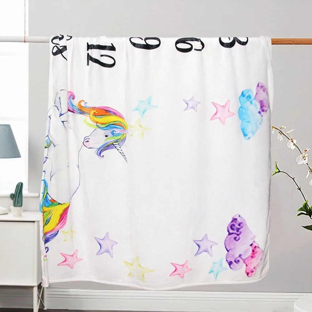Baby Bedding Clothing Newborn Monthly Patterns Growth Milestone Blanket Photography Prop Background Cloth Birthday Gift | Дом и сад