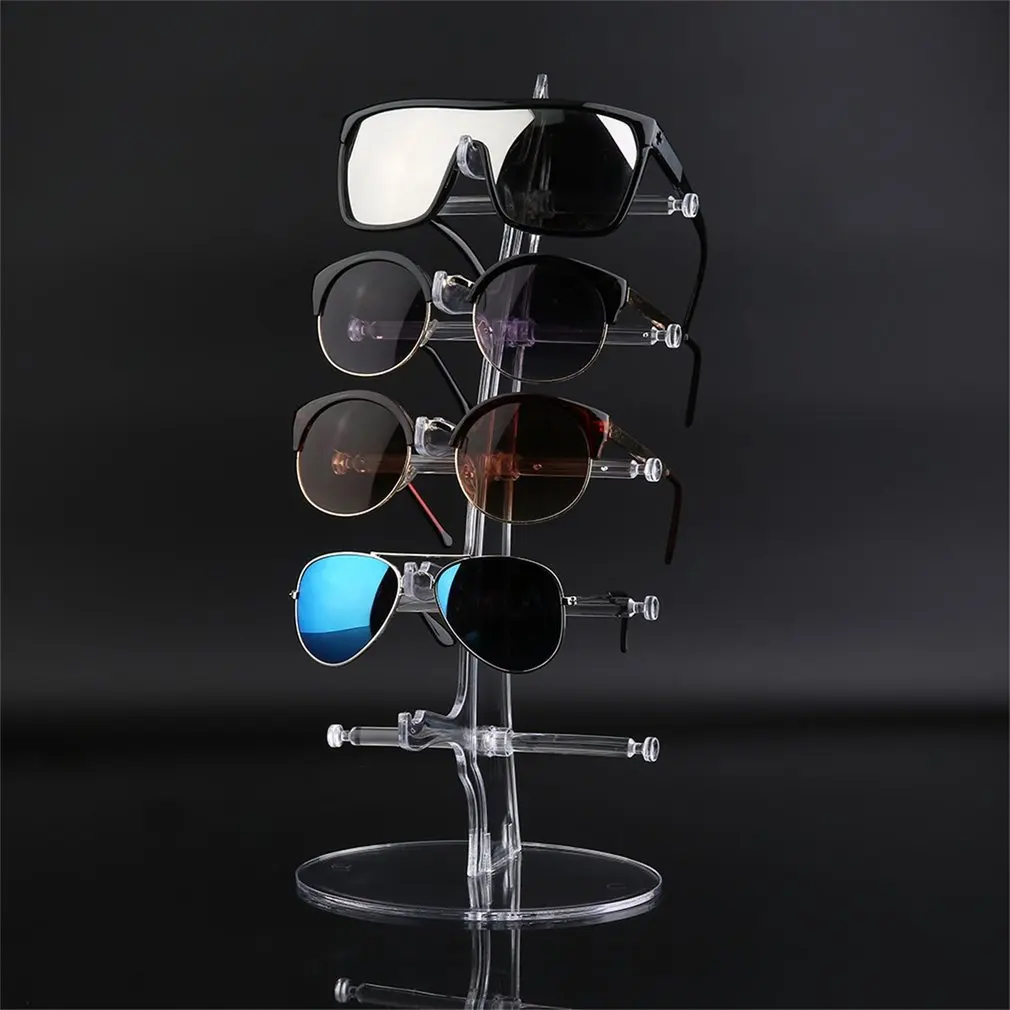 

Pmma & Alloy 5 Pair Sunglasses Glasses Fashion Acrylic Show Rack Counter Eyeglasses Display Stand Holder Transparent