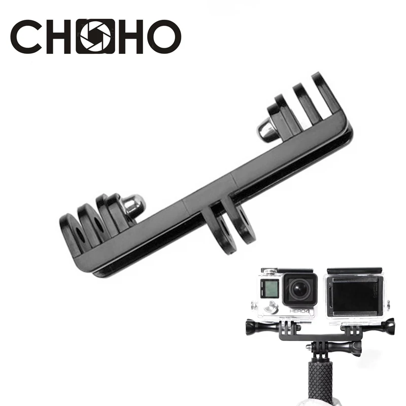 

Двойной кронштейн Соединительный Винт для Gopro hero 8 7 9 10 11 XiaoMi Yi SJ4000 SJ5000 SJ6000 держатель для селфи крепление для вспышки