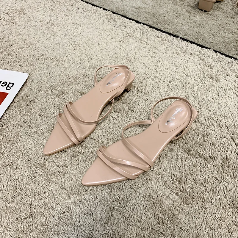 

Women's slippers wear 2021 new spring and summer net red pointed versatile temperament gentle fairy cool drag fashion