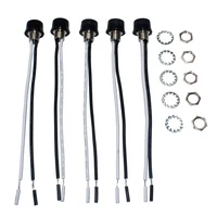 5pcs onoff rotary stye single pole canopy switches with two 4 18awg wire 5a 250v3a 125v1a 125vt black