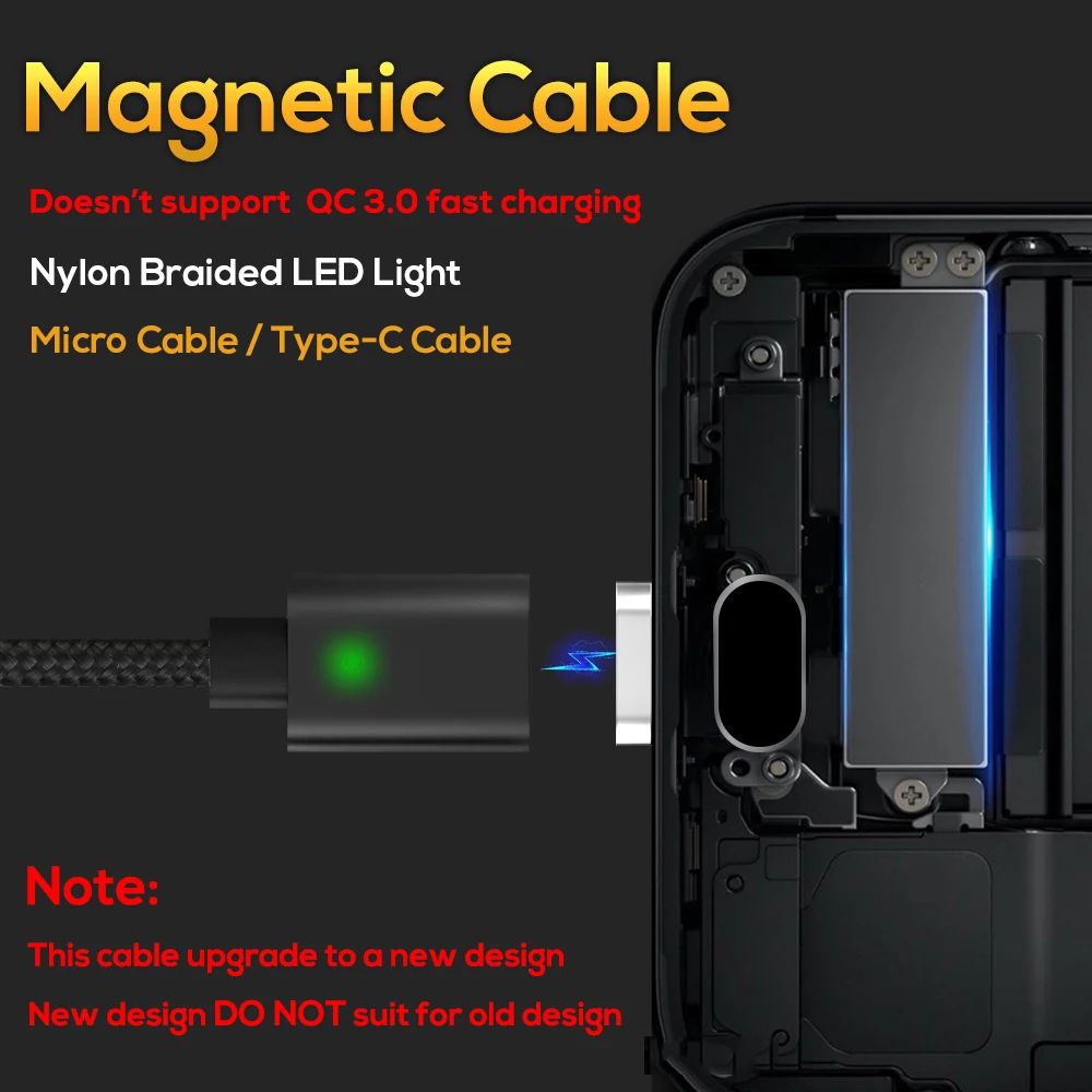 Светодиодный магнитный кабель Micro usb type C супер быстрая зарядка телефона Microusb type-C магнитное зарядное устройство usb c для iphone huawei xiaomi