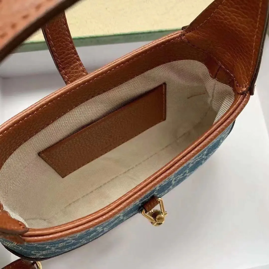 

Women's Brand HandBag Nick Casual Fashion Denim + Leather Underarm Bag Ladies Vintage Luxury Shoulder Bag