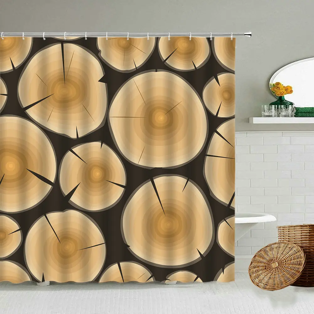 Водонепроницаемая деревянная занавеска для душа с крючком