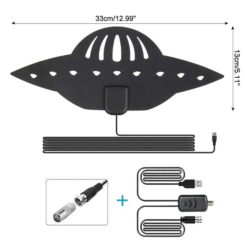 

UFO Shaped 4K HD Digital TV Antenna With Signal Receiver Amplifier 80Miles High Gain Cable TV Antenna