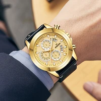 swish fashion mens wristwatch luxury golden quartz watch for men top brand design sport chronograph date clock relogio masculino