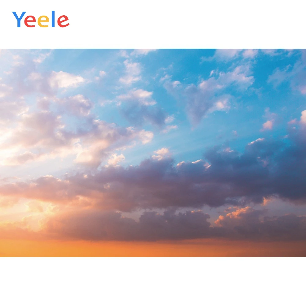 Yeele облачно голубое небо пейзаж фон для фотосъемки с изображением восхода солнца