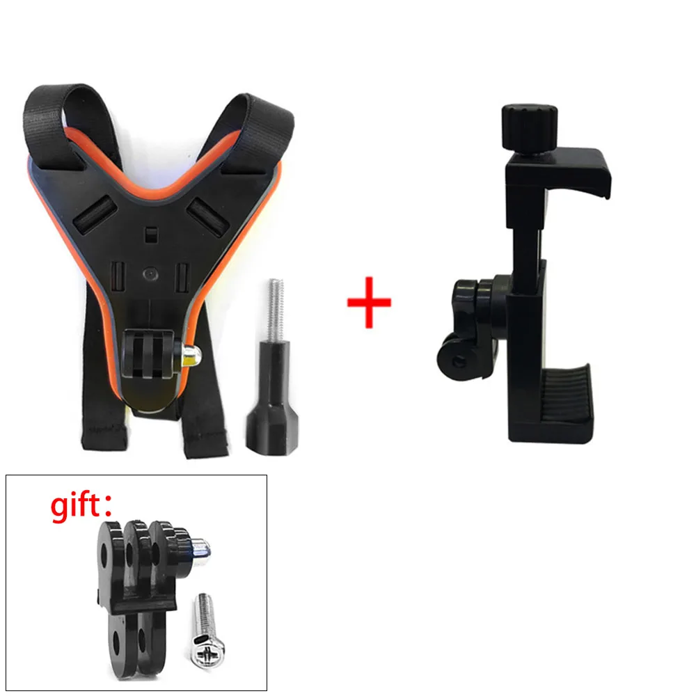 TUYU держатель для крепления на шлем для dji osmo action, мотоциклетный шлем, стойка для камеры, аксессуары для GoPro Hero87 6 5 - Цвет: For cell phone-Orang