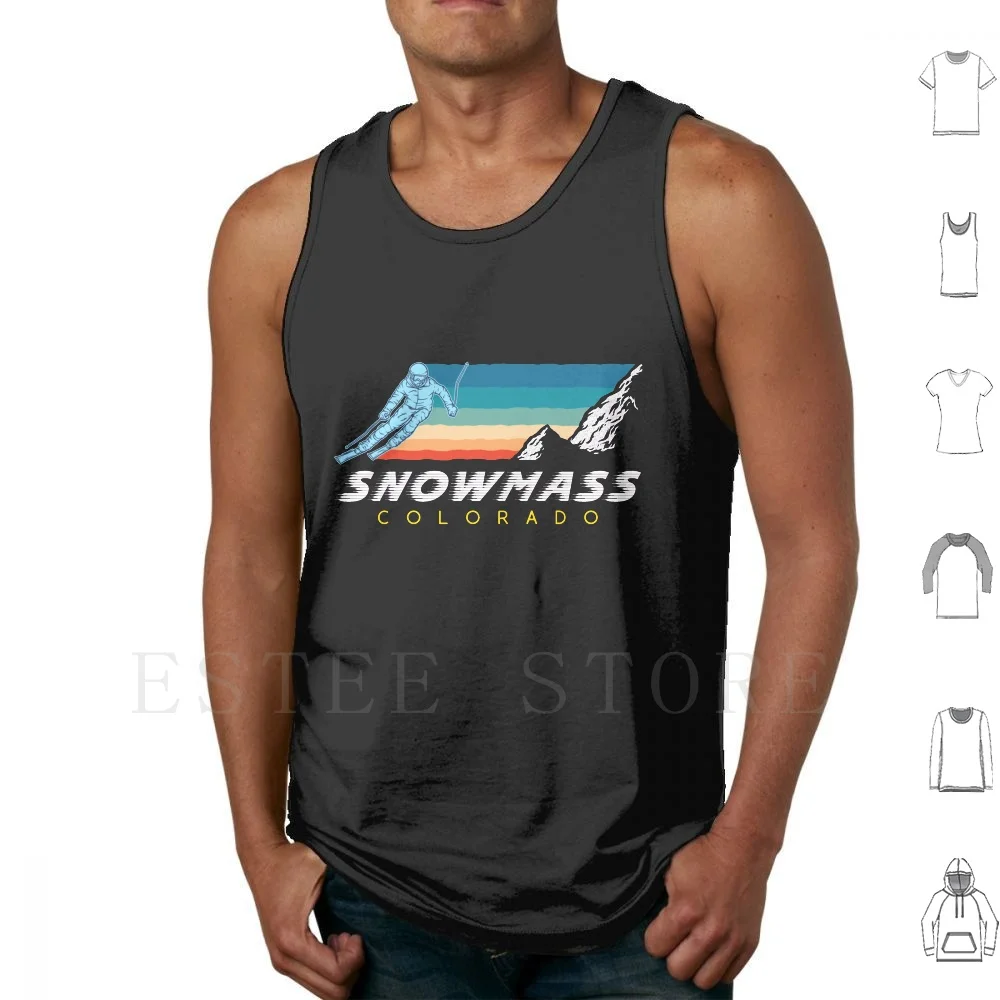 

Snowmass Колорадо-США лыжный курорт 1980s ретро коллекция рубашки майки жилеты без рукавов лыжные Ретро 80s Snowmass Колорадо