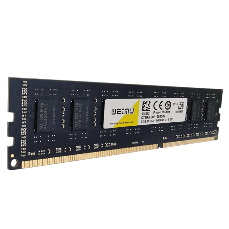 

WEIMU 4GB 8GB DDR3 1600MHz Desktop Memory (PC3-12800) CL11 240Pin 1.5V Non-ECC Unbuffered UDIMM RAM Upgrade Stick