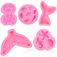 3d craft ocean series silicone mold craft chocolate candy resin clay mold cake decorating tools kitchen pastry baking tools