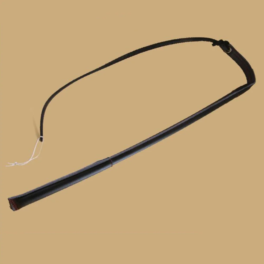 

Durable Protection Dog Training Whip Protetive Professional Puppy Training Stick Leather Whip (Black)