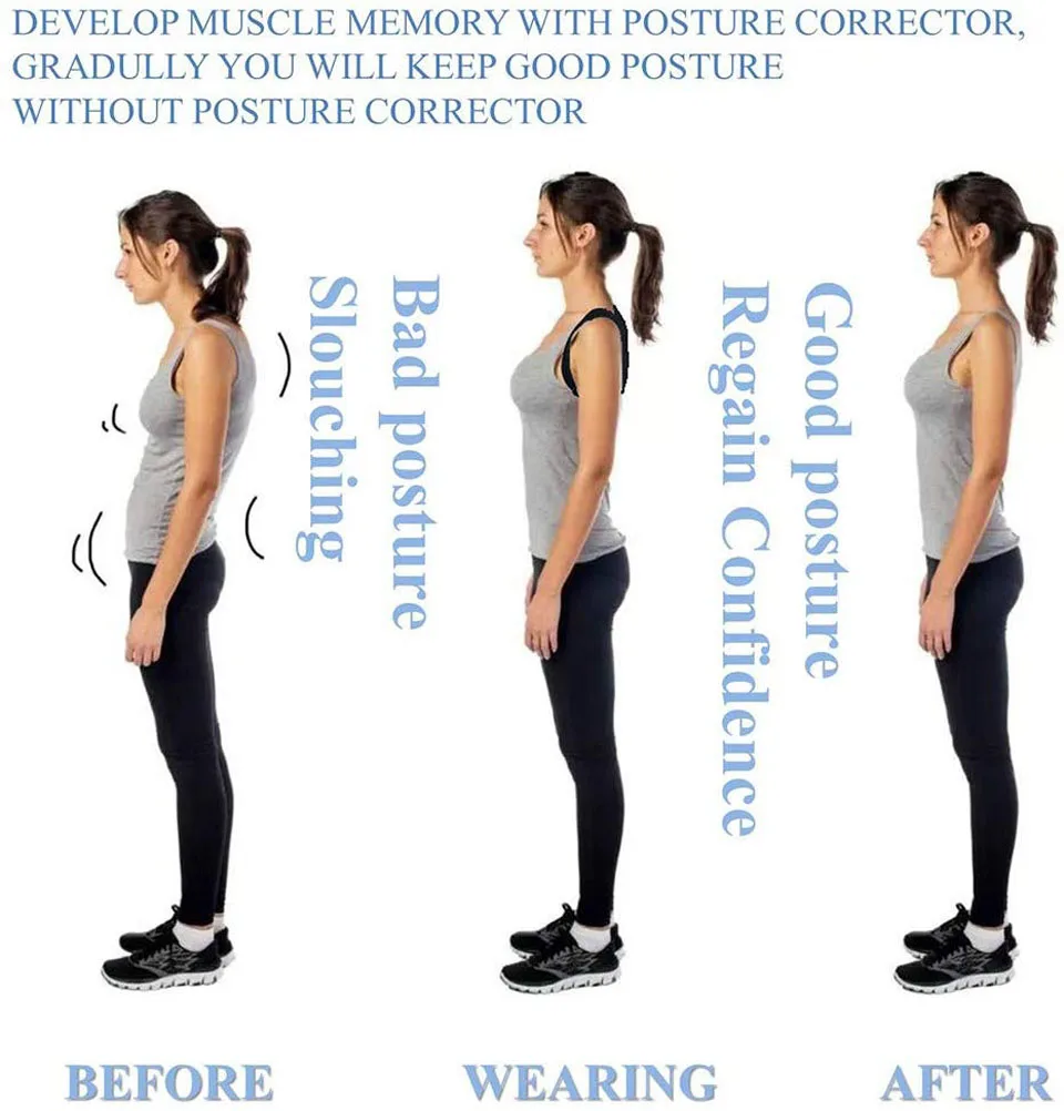 Регулируемый Корректор осанки для спины Getinfit коррекция до ключиц плеч