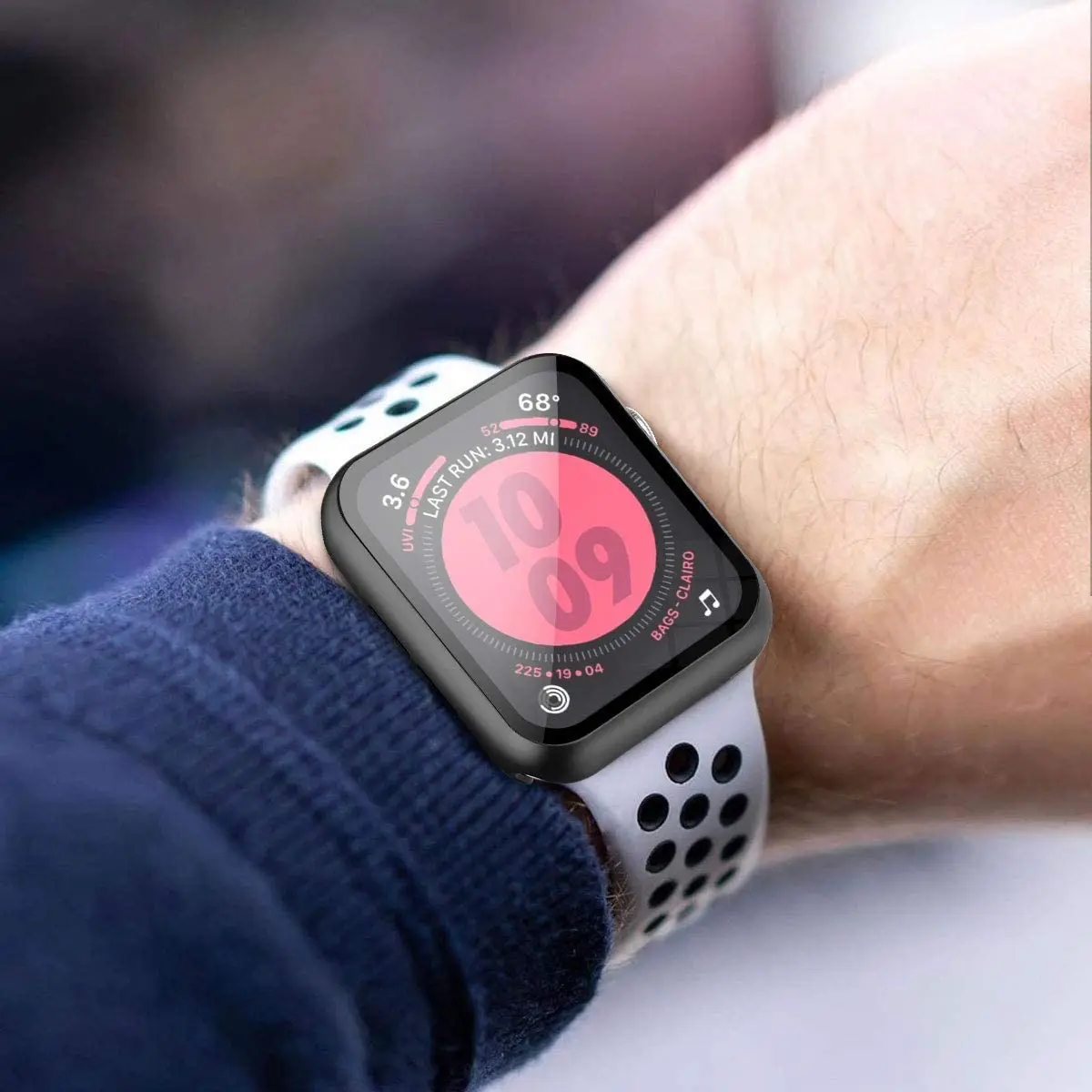 Чехол + закаленная пленка совместимый с Apple watch 45 мм 41 44 42 40 38 стеклянный защитный