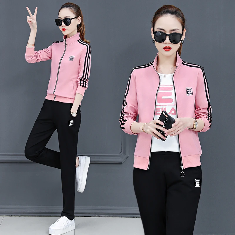 Спортивный костюм для женщин 2019 новый осенний и зимний женский плюс размерные