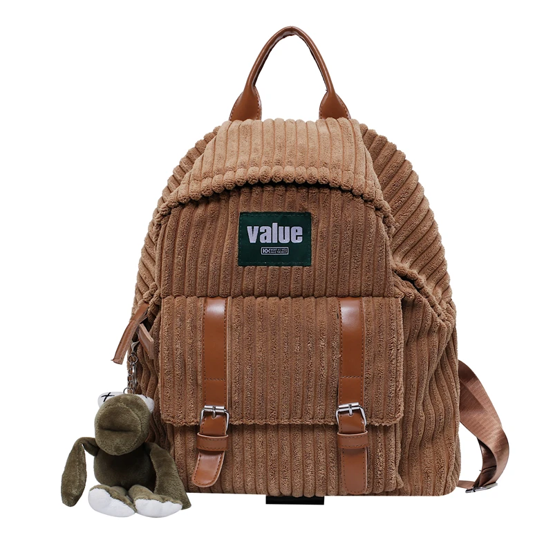 

Multifunctional Handbags 2021 New Simple And Versatile Western Style Casual Fashion Large Capacity Cute Corduroy School Bag