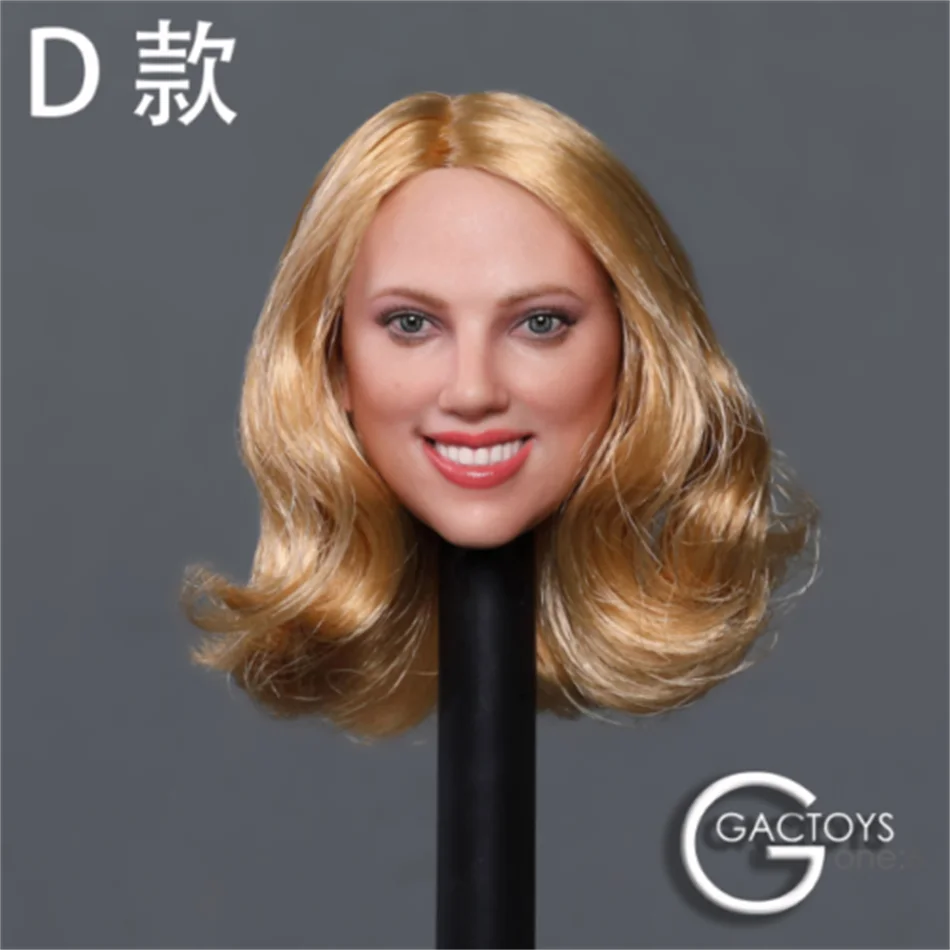 

GC033A Beauty Star Smiley Woman Model Blond Hair 1/6 Female Head Sculpture Carved Collection For 12 Inches Figure Action Doll