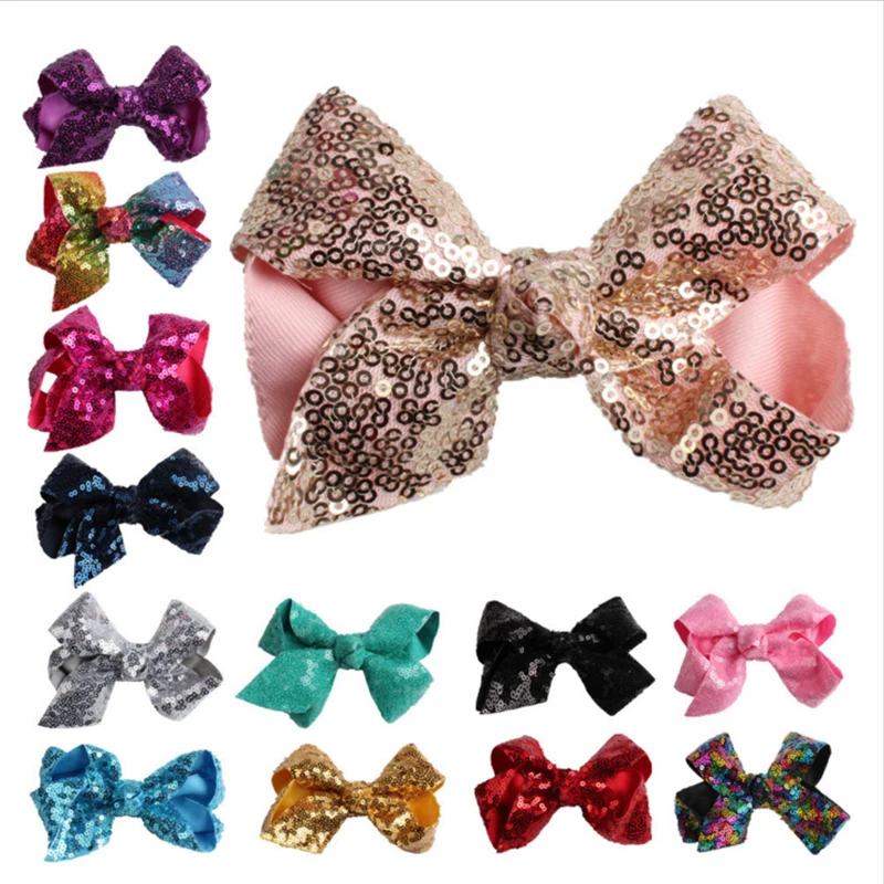 New fashion sequins large bow princess children jewelry Mermaid girl glittering performance stage hairpin birthday gift | Детская одежда