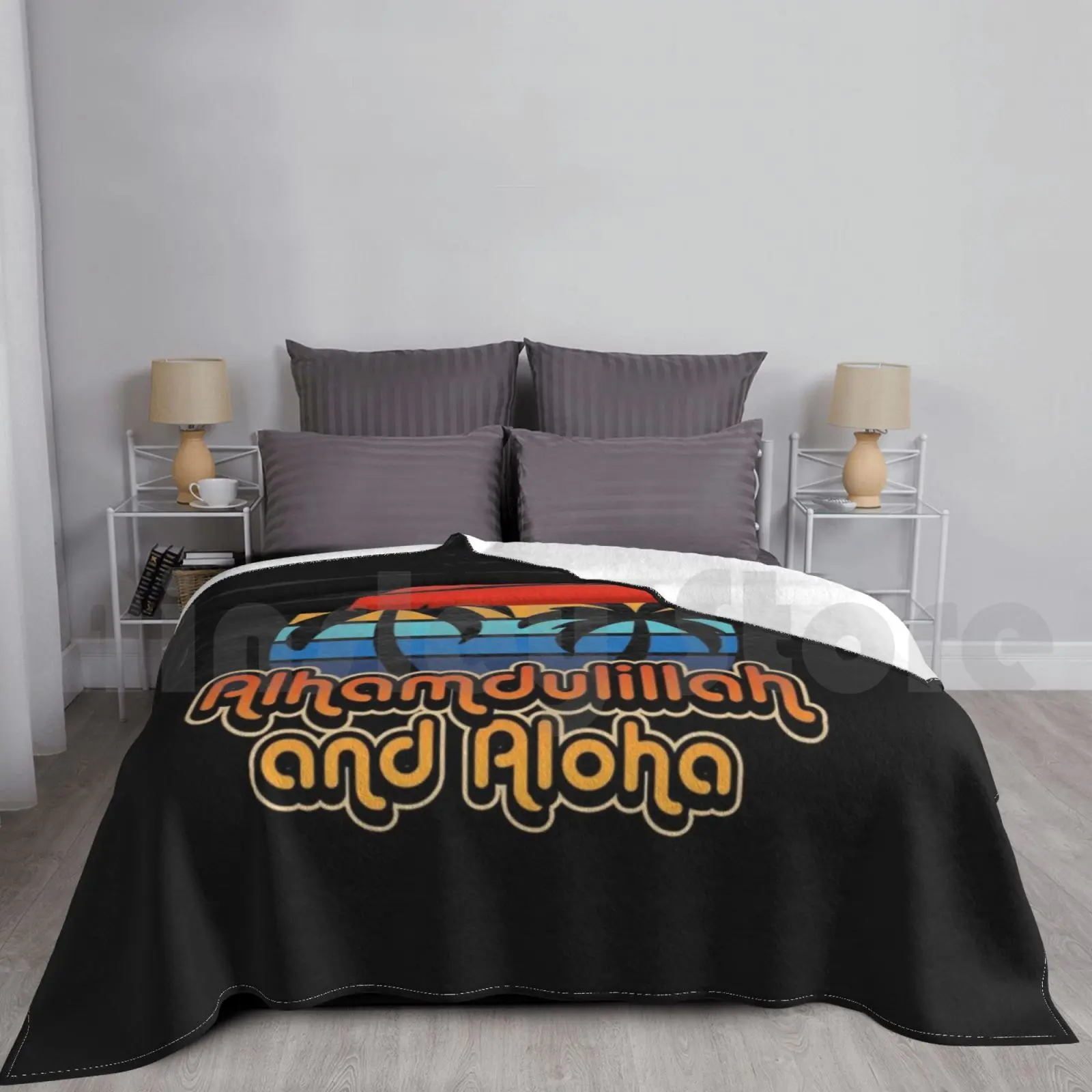 

Alhamdulillah And Aloha Blanket Super Soft Warm Light Thin Muslim Ban Wall Immigrant Trump Hawaii Vacation Travel