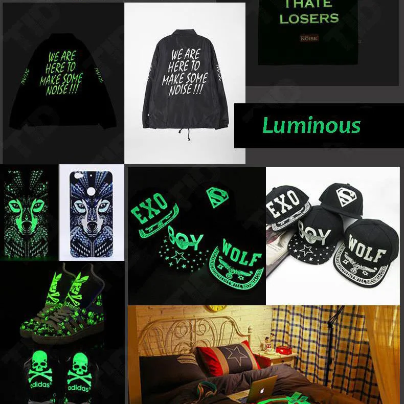 

Free shipping 1 roll 25cmx100cm Luminous Heat Transfer Vinyl Glow in Dark noctilucent Heat Press Machine Tshirt Iron On HTV
