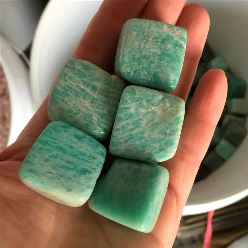 5 шт. натуральные хрустальные камни амазонита полированный каменный куб