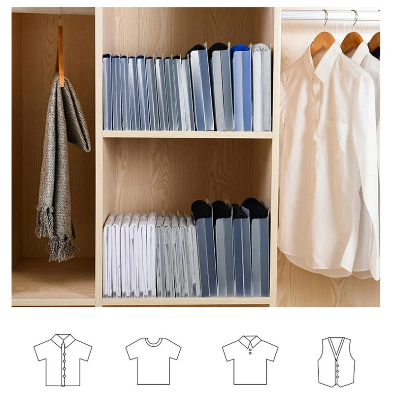 

Clothes Folding Board T Shirts Folder Multi-function Closet Organizer Travel Space Saving Wardrobe Dust-proof Storage Boxes