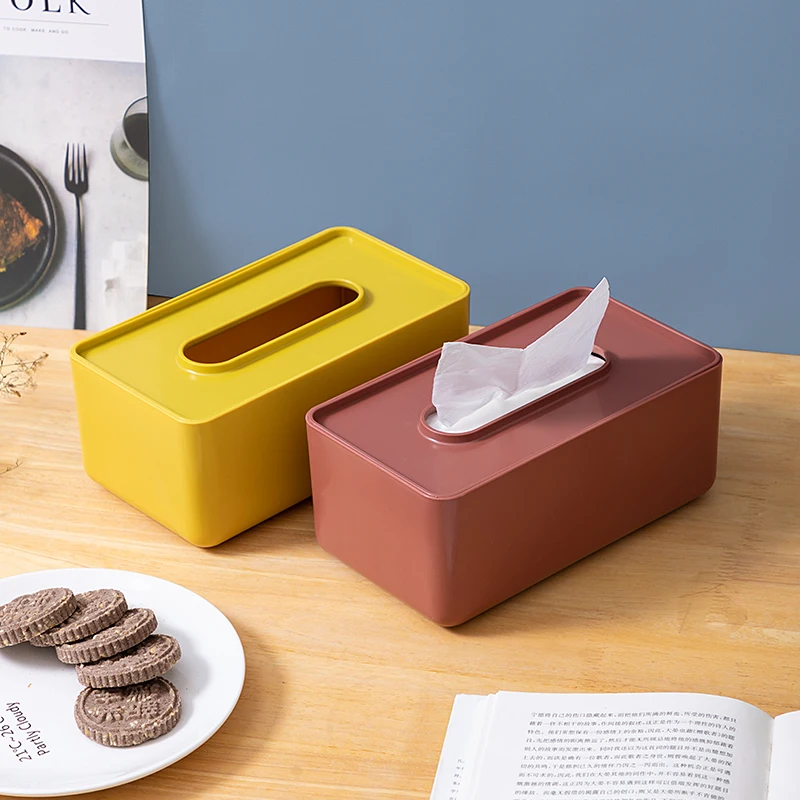 

Nordic Plastic Tissue Box Square Home Tissue Container Car Napkins Holder Case Home Organizer Kitchen Holdler Simple Stylish