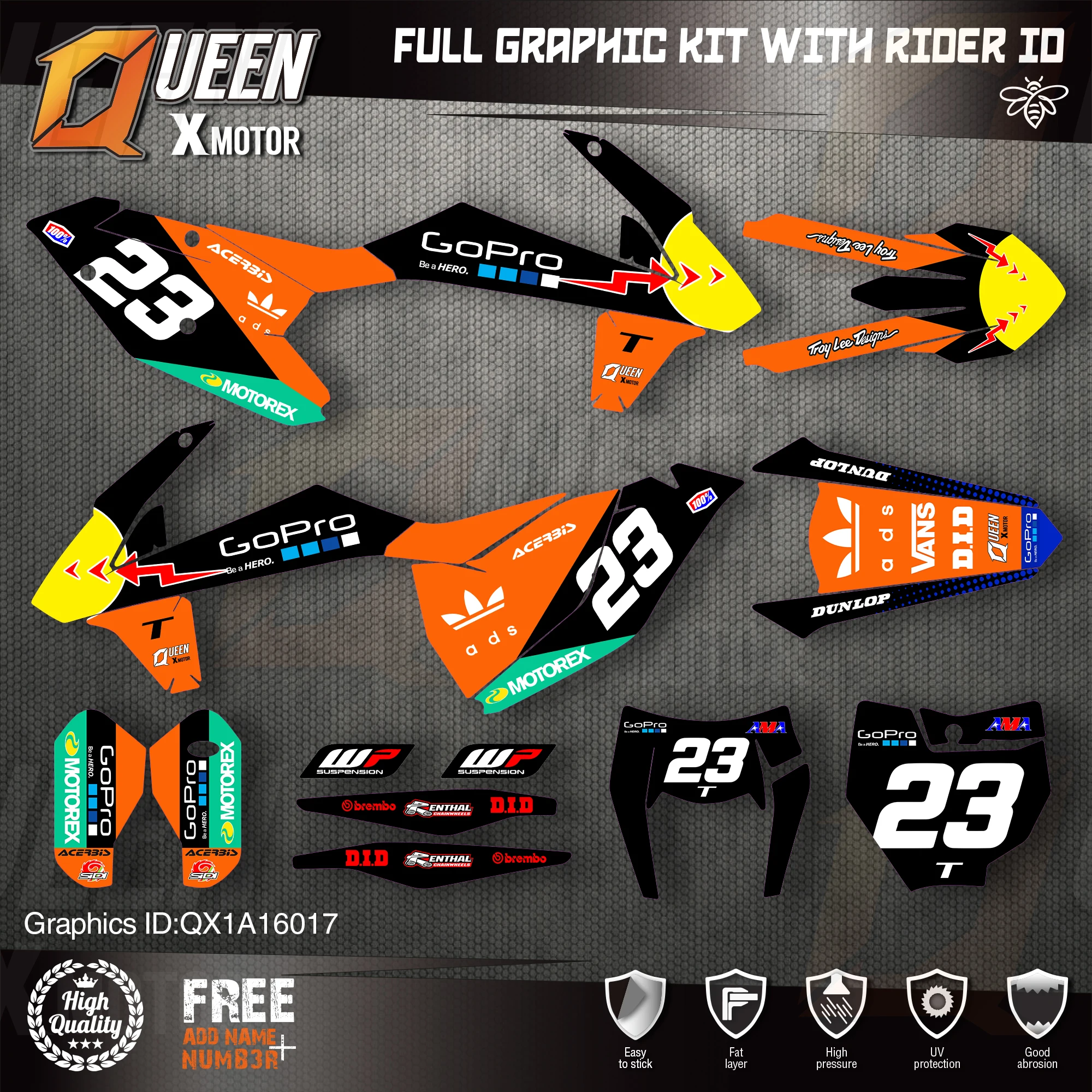 Графические наклейки QUEEN X MOTOR Custom Team Набор наклеек 3M для KTM 2016 2017 2018 SX SXF 2019 EXC XC W