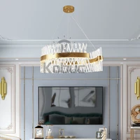kobuc golden c shape round oval crystal led hanging lamps chandelier lighting suspension luminaire lampen for dinning room
