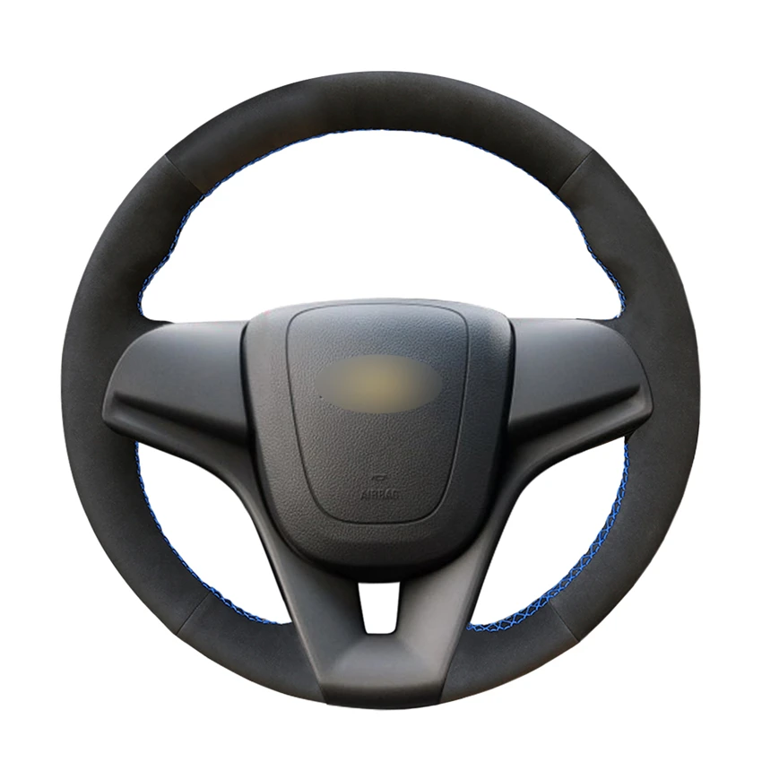 Рука Шить черная замша чехол рулевого колеса автомобиля для Chevrolet Cruze 2009 2010 2011 2012