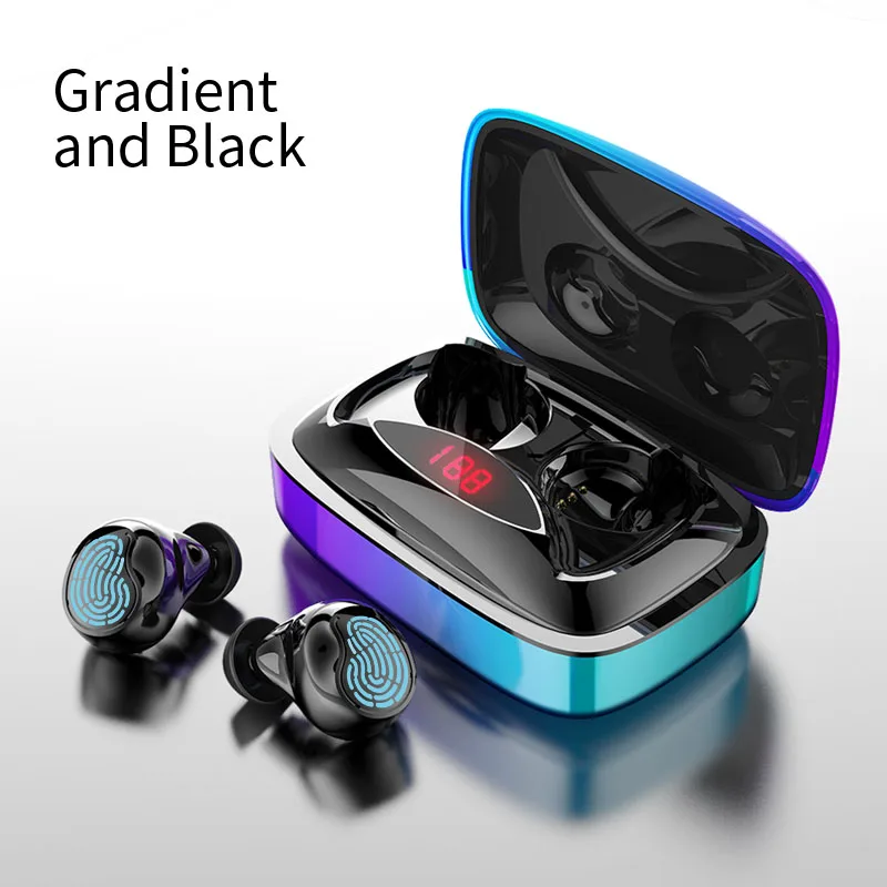 Gradient and Black TWS 5,0 3D Bluetooth наушники гарнитура беспроводные наушники спортивные наушники мобильный телефон для huawei iPhone samsung - Цвет: Gradient and Black