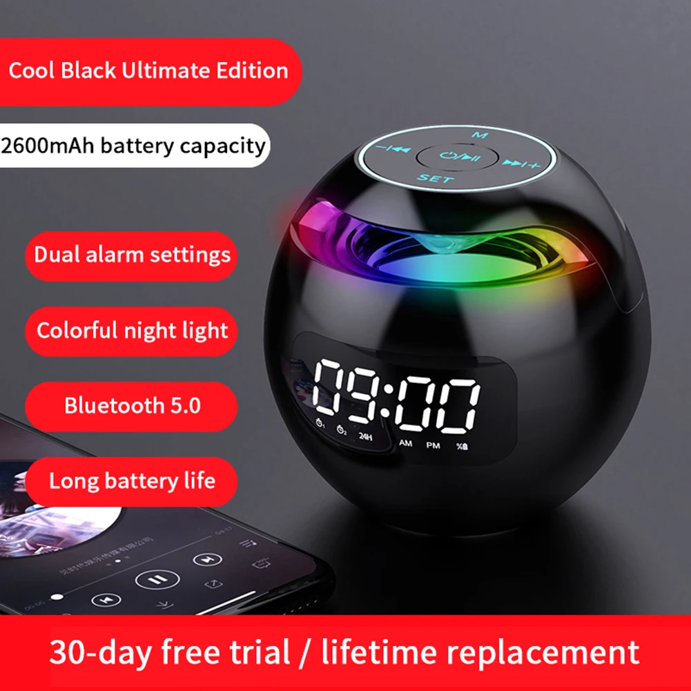 

Wireless Bluetooth-compatitle Speaker Colorful Subwoofer With High Sound Quality And Long Standby Clock G90S Outdoor Speaker