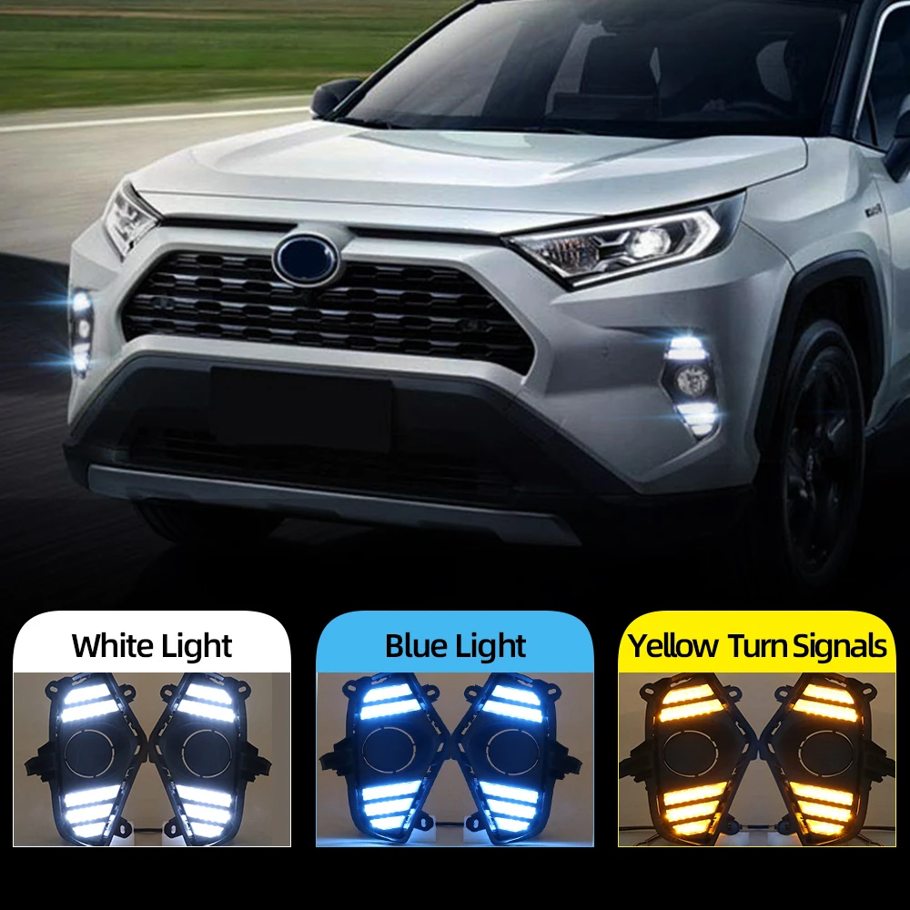 Автомобильные мигающие дневные ходовые огни 2 шт. DRL для Toyota RAV4 2019 2020 светодиодный