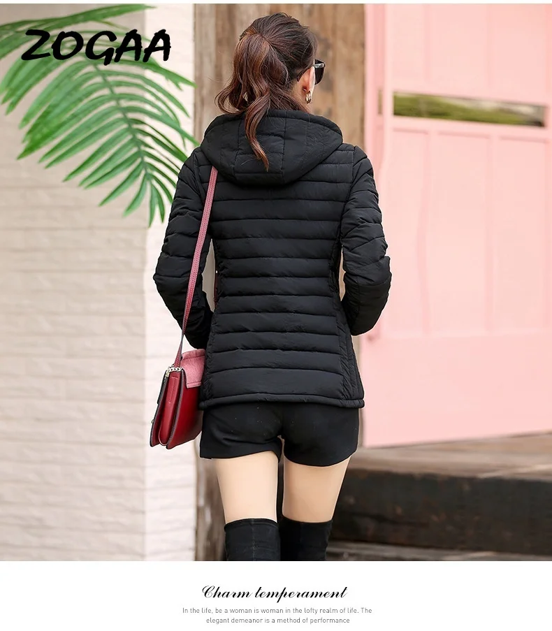 

ZOGAA Winter New Cotton Puffer Jacket Lightweight Cotton Clothing Slim Fit Hooded Puffer Jacket