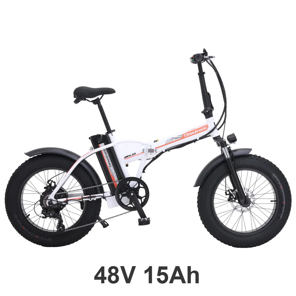 White MX20 20 дюймовый Электрический Снежный велосипед, 4,0 Fat Tire, 48V 15Ah мощный литиевый аккумулятор, Педальный вспомогательный велосипед, горный велосипед - Цвет: White