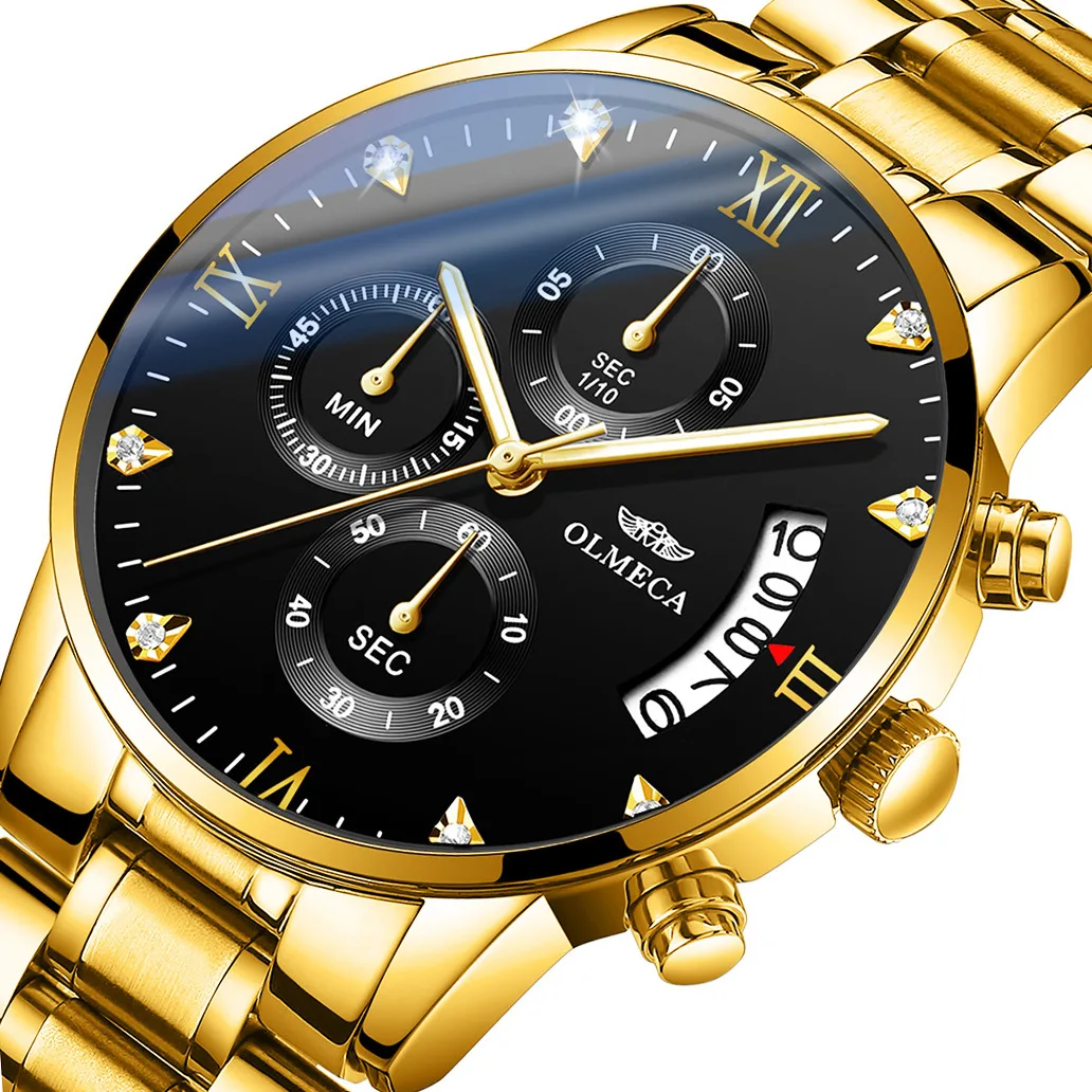 OLMECA мужские часы люксовый бренд водонепроницаемые нержавеющая сталь мода полный