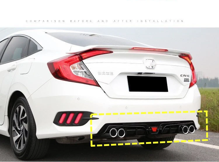 Для Honda Civic Body kit спойлер 2016 2018 для BCK ABS задний передний бампер диффузор защитные