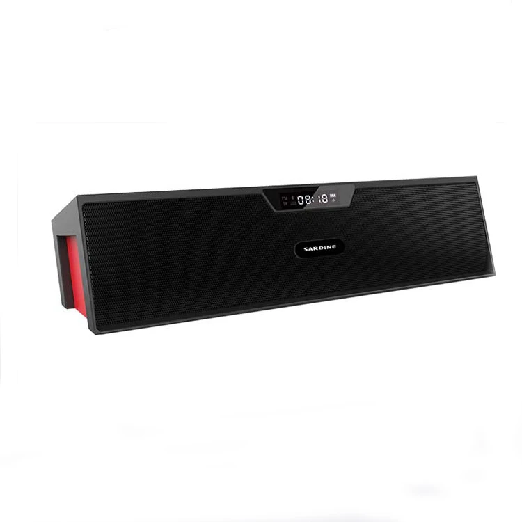 Sardine SDY-019 беспроводной Bluetooth динамик fm-радио 10 Вт портативный стерео сабвуфер Hi-Fi динамик s плеер с sd-картой - Цвет: Black with red back