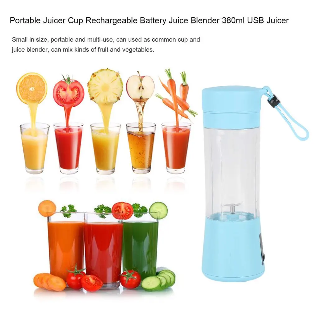 

USB Juicer Cup, Fruit Mixing Machine, Portable Personal Size Eletric Rechargeable Mixer, Blender, Water Bottle 380ml with USB