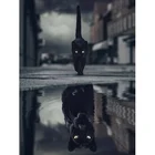 Алмазная 5D картина с отражением животных, мозаика из страз сделай сам, вышивка крестиком, живописный Декор на стену, черная кошка пантера