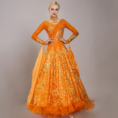 Черное бальное танцевальное платье для соревнований бальных танцев Венского