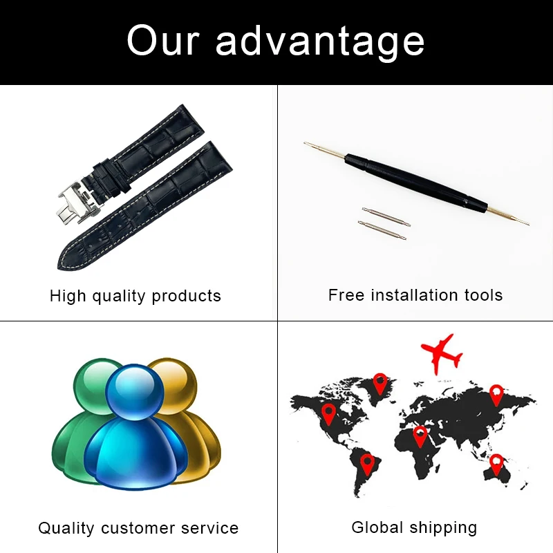 19mm 20mm 21mm Watch Band for Longines L2 Watch Strap Leather Watchband Genuine Leather Brand Strap Black Belt Men Bracelets