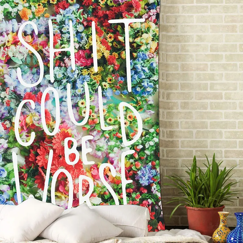 

Современный новый акварельный вдохновляющая Цитата цветочный гобелен с надписями настенный гобелен настенный Декор